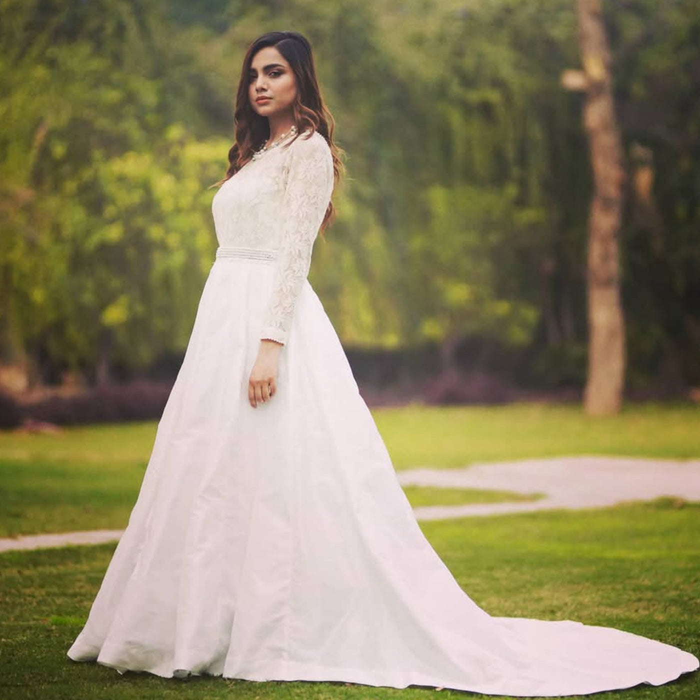 White Long Maxi  by AYESHA IMRAN KHOOSAT